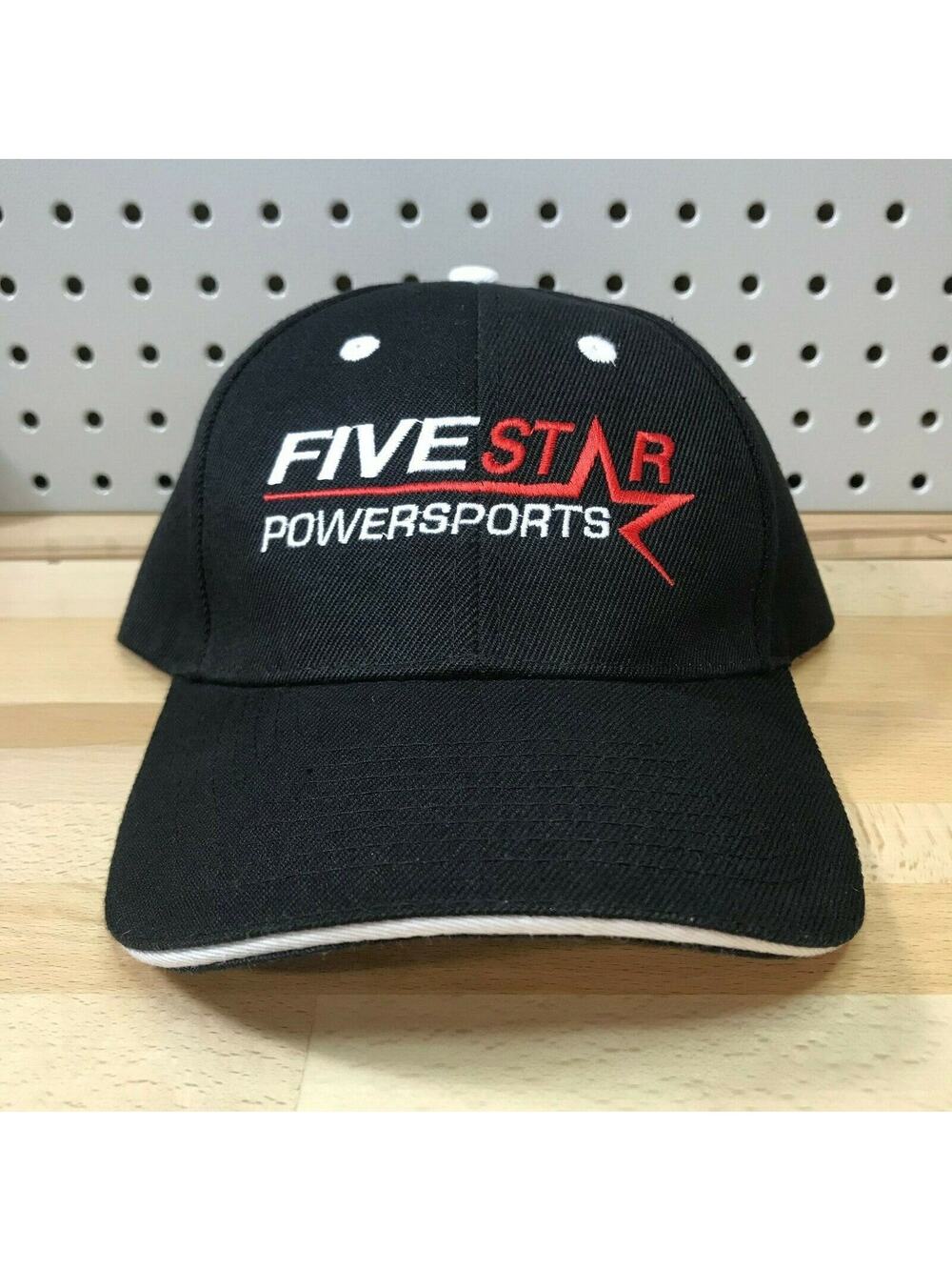 Five Star Powersports Black Baseball Cap Strapback Embroidered Hat Fivestar